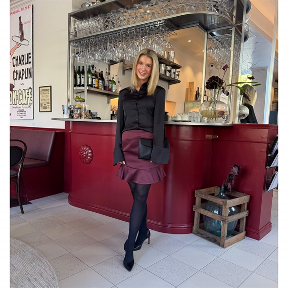 Rotate Satin Mini Nederdel, Zinfandel